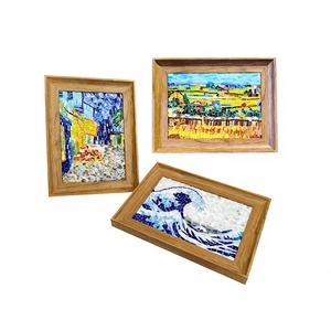 Puzzle mosaïque fait main DIY, série de peintures mondiales célèbres, emballage en boîte rectangulaire blanche, ornements faits maison, cadre photo A4 à suspendre - Product Image 1