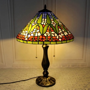 Lámparas de Mesa Ajustables LongHuiJing Vintage con Diseño de Plumas de Bambú, Vidrio de Colores y LED, Estilo Mediterráneo Multicolor - Product Image 2