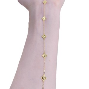 Joyería de Oro de 18K Collar de Oro Sólido al Por Mayor Marcas Que No Se Deslustran Collar con Colgante de Trébol de Cuatro Hojas para Joyería de Mujer - Product Image 5