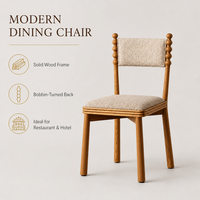 Chaise de salle à manger en bois vintage française avec siège rembourré pour restaurant, hôtel, café, bistrot, bar, mobilier de salle à manger