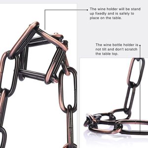 ที่ใส่ขวดไวน์แบบห่วงโซ่เหล็กลอยน้ำได้ห่วงโซ่เหล็กแบบแปลกใหม่ที่จับขวดไวน์ - Product Image 3
