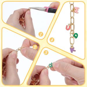 Kit de fabrication de porte-clés Ymapinc en or avec fermoir mousqueton en métal, chaînes, clip de porte-clés en métal avec mousqueton pivotant et anneaux de clés - Product Image 6