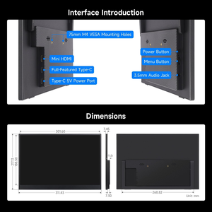 Waveshare Luckfox Màn hình di động 14inch có chân đế, Màn hình IPS, giao diện mini, 1920*1200 Full HD, góc nhìn 178 ° - Product Image 6