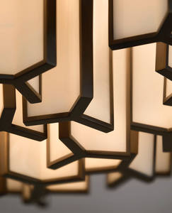 Candelabro de mármol circular de lujo Vintage, lámpara colgante de alabastro para Villa, lámpara de techo, colgante Laura Hammett Living Florian - Product Image 5