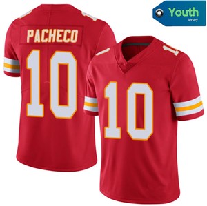 Jerseys de fútbol de Kansas City para jóvenes 15 Patrick Mahomes 87 Travis Kelce 10 Pacheco Stitched Limited Jersey para NIÑOS Rojo - Product Image 4