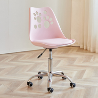 Chaise ergonomique moderne de style nordique, chaise d'ordinateur en plastique avec pieds en métal, chaises de barbier pour le bureau et la maison