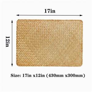 Водяная гиацинтовая плетеная подставка под столик, стойкие к пятнам, подставка под чашку с держателем, кокосовый Настольный коврик, ротанговая зарядная тарелка - Product Image 2