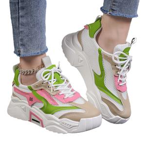 أحذية رياضية نسائية لطيفة اللون ، أحذية شبكية مسامية ، تصميم جديد ، أحذية مشي يومية كاجوال فاخرة ، أحذية خارجية - Product Image 5