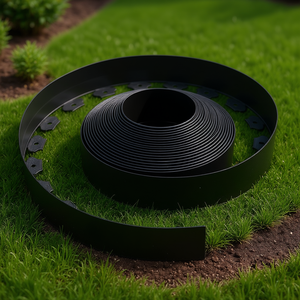 Bordo per Giardino in Plastica, Rotolo da 20 Metri x 10 cm con 60 Picchetti, Resistente ai Raggi UV, Flessibile per Bordi di Prato e Paesaggistica - Product Image 2