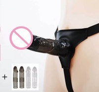 Dildo realista hueco con correa, juguete sexual para hombres y mujeres, dildo flexible