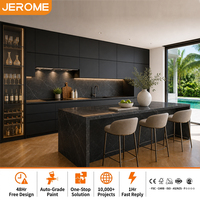 Cuisine moderne minimaliste sur mesure avec design gratuit pendant 48 heures, menuiserie contemporaine, laque mate noire, style italien, armoires de cuisine