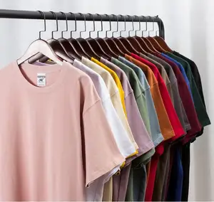 Custom Logo Oversize Blank 100% Cotton Unisex 280 Gsm Drop Shoulder Blank Mens Plain Color T Shirt