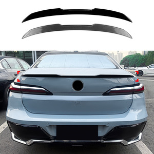 Bmw Rear Spoiler Piano <b>Black</b> Carbon Fiber Texture For 7 Series I7 G70 G73 2023+ Ducktail <b>Trunk</b> Lip - Product Image 1