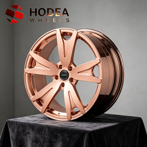 Rines Deportivos Monobloque Forjados de 5 Radios en Oro Rosa de 18-22 Pulgadas, ET/J/PCD Personalizados Disponibles, Compatibles con Modelos <span class=keywords><strong>BMW</strong></span>, Mercedes, Ford, Chevy - Product Image 2