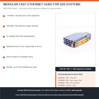 Modules d'extension de concentrateur B&R série X20HB avec ports fibre optique et RJ45 Fast Ethernet pour systèmes de concentrateurs modulaires X20