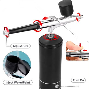 Pistolet aérographe électrique en métal aluminium rechargeable par USB, kit stylo pulvérisateur pour peinture acrylique, maquillage, nail art, peinture, manucure - Product Image 5