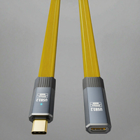 Câble OTG Type-C vers Type-C femelle vers mâle 100W PD, 20 Gbps, haute vitesse, fil plat FPC pour téléphone portable et appareils audio 8K HD