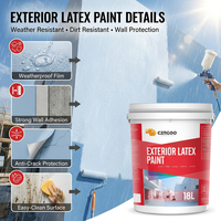 Peinture murale extérieure à l'émulsion, revêtement protecteur acrylique durable pour ciment, plâtre, briques, façade extérieure et projets résidentiels