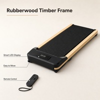 Tapis de marche intelligent en bois avec télécommande, tapis de marche pliable à structure en bois, tapis de marche à absorption des chocs pour usage domestique