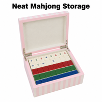 Ensemble de Mahjong en Bois Rose de Luxe Personnalisé en Gros avec 144 Tuiles et Charnières Métalliques pour Jeux à Domicile, Fêtes, Rangement et Voyage