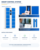 Système de stockage électronique extérieur étanche à 12 portes avec lecteur d'empreintes digitales biométrique, casier intelligent pour colis et bagages pour salle de sport, supermarché