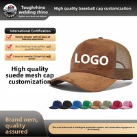 Gorra de Béisbol Trucker de 6 Paneles con Bordado Personalizado, Tela de Malla de Gamuza y Forro Polar de Alta Calidad, Versátil para Primavera/Verano