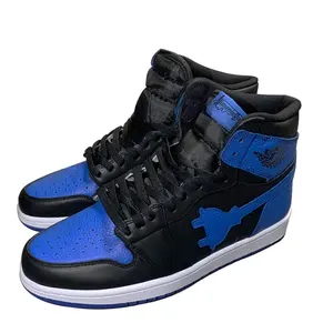 Customized Your Own Logo Best Quality Genuine Leather Sneakers Deal With Flames Fashion Basketball Sneaker Shoes