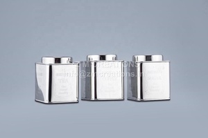 กระป๋องสแตนเลสสีเงินขัดเงาทรงสี่เหลี่ยมคลาสสิกสำหรับเก็บชา กาแฟ น้ำตาล รักษาความสดใหม่ เหมาะสำหรับเป็นของแจก - Product Image 2