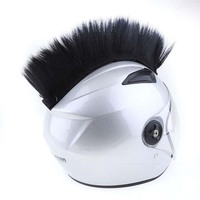 Nouveau noir Punk perruque Mohawk Warhawk perruque accessoire bâton sur casque pour Ski Skate vélo motard vélo Scooter moto