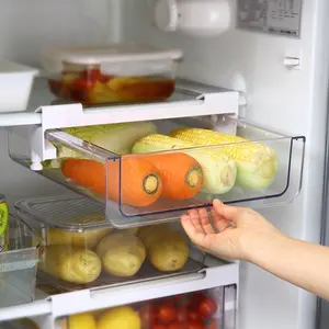 Huisdier Keuken Organizer Veilig Voedsel Opslag Mand Gebruik In Kast Vriezer Plastic Voedsel Opknoping Opslag Lade Voor Koelkast