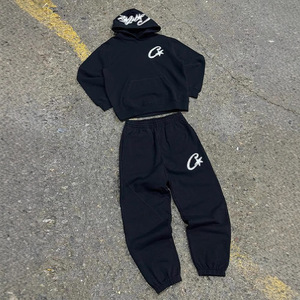 Conjunto Deportivo Personalizado para <span class=keywords><strong>Hombre</strong></span>, <span class=keywords><strong>Sudadera</strong></span> con Capucha, Pantalones Deportivos con Cintura Elástica, Estilo Y2K, Oversize, Hip Hop, Estampado Personalizado para Uso Diario Informal - Product Image 2