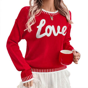 Suéter de Punto Personalizable para Mujer, Otoño Invierno, Día de San Valentín, Nuevo, Venta Caliente, Manga Larga, Cuello Redondo - Product Image 4