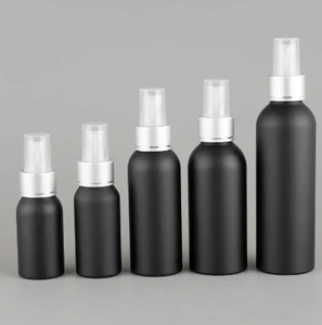 40ML-150ML negro mate protector solar Spray botella <span class=keywords><strong>de</strong></span> aluminio Perfume Sub botella con pulverizador <span class=keywords><strong>de</strong></span> aluminio anodizado agua <span class=keywords><strong>de</strong></span> peluquería - Product Image 1