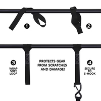 Double couture, noir Extra fort 18 pouces Soft Loop sangles d'arrimage Heavy Duty pour le guidon de moto