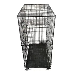 <span class=keywords><strong>Cage</strong></span> à 3 niveaux en fil métallique robuste, pliable, avec échelle multi-niveaux, grande maison-niche pour chats, villa vétérinaire pour animaux de compagnie avec roues - Product Image 1
