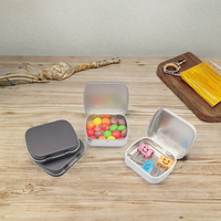 Boîte en fer blanc personnalisée rectangulaire mini blanche et noire pour savon à sourcils, bonbons à la menthe, chewing-gum, emballage alimentaire, avec charnière, qualité alimentaire, OEM