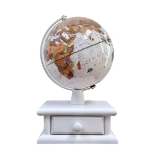 Globo Terráqueo Vintage con Base <span class=keywords><strong>de</strong></span> Almacenamiento <span class=keywords><strong>de</strong></span> Metal y Papel, Globo Decorativo <span class=keywords><strong>de</strong></span> Escritorio <span class=keywords><strong>de</strong></span> Madera Blanca para <span class=keywords><strong>el</strong></span> Hogar, Oficina, Estudio, Regalo - Product Image 1