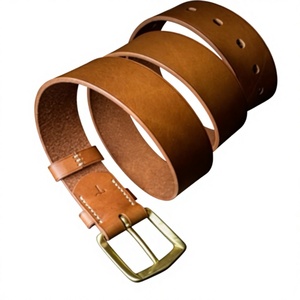 Cinturones de Cuero Vacuno Marrón con Hebilla de Acero, Estilo Casual, Ecológicos, para Accesorios Masculinos, Duraderos, Hechos a Mano, de Lujo - Product Image 1
