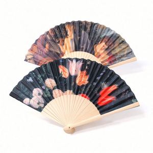 พัดกระดาษพับได้พัดลมกระดาษไม้ไผ่แบบพกพาสีขาวออกแบบได้ตามที่ต้องการ - Product Image 3