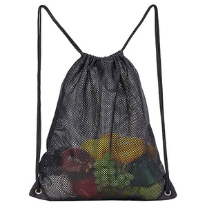 Heavy Duty Sport Equipment Storage Bag Mesh Drawstring Bag for Beach, Swimming