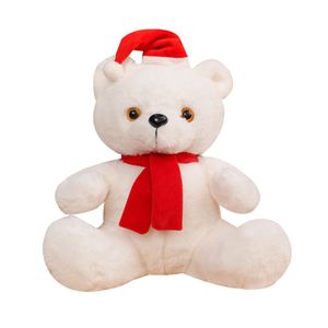 ตุ๊กตาหมีเท็ดดี้ขนาดเล็ก 28 ซม. มีไฟ หมวกแดงและผ้าพันคอ ของขวัญคริสต์มาสสำหรับเด็ก - Product Image 3