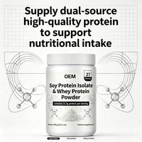 Protéine de soja isolée OEM, protéine de lactosérum en poudre, 400 g, 27 portions, 12,3 g de protéines par portion, sans gluten, complément nutritionnel sportif