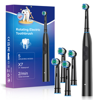 Brosse à dents électrique rotative OEM pour adultes, 5 modes, nettoyage en profondeur, blanchiment des dents, rechargeable, minuteur intelligent de 2 minutes