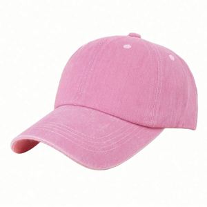 Casquette de baseball vintage non structurée en coton lavé rose à 6 panneaux personnalisable pour la vente en gros - Product Image 1