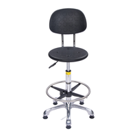 Tabouret de laboratoire moderne M18 en aluminium ESD, ergonomique, avec dossier réglable et roulettes pivotantes, pour salle blanche, hôpital, laboratoire, école, atelier