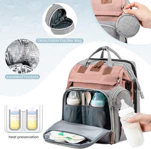 Muestra Gratuita de Bolsa de Pañales de Viaje para Mamá, Personalizada, Funcional, Vegana, de Cuero PU, para Hospital, Maternidad, para Bebé - Product Image 4