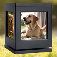 Urna Conmemorativa Cuadrada para Mascotas, Ecológica y Duradera, de Madera, con Base Giratoria para Fotos, para Perros y Gatos, Estilo Clásico, para Guardar Cenizas