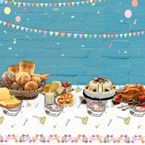 Yunik Hot Pot Theme Disposable <b>Tablecloth</b> 137x274cm Party Decorative Cover Water Resistant Odor Free - Product Image 3