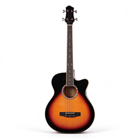 Gitar Bass Akustik Cutaway Sunburst 4 Senar EQ Built-in Pickup, Bass Akustik-Elektrik Kayu OEM Custom Grosir KINGMUSICO