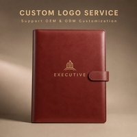 Porte-documents A4 en similicuir personnalisé avec logo, organiseur de documents, bloc-notes et porte-cartes de visite